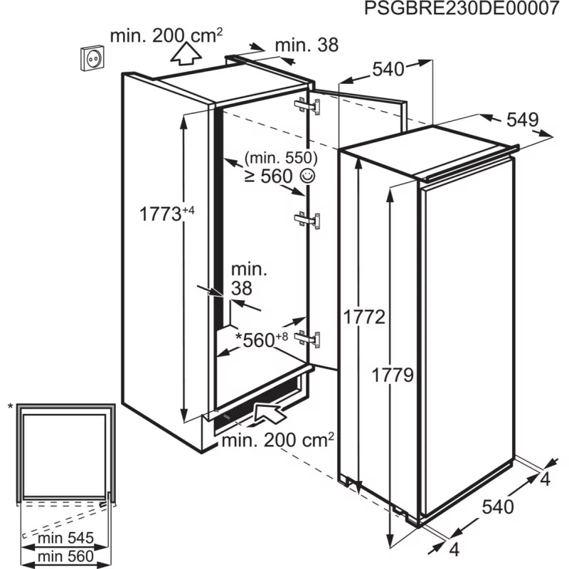 Kontrolsat - AEG 1 Door Refrigerator - 310L - SKE818E1DS