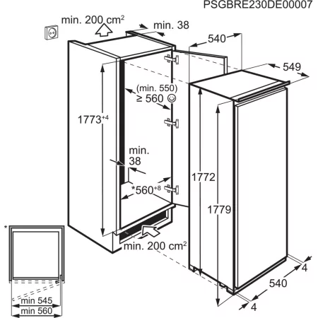 Kontrolsat - AEG 1 Door Refrigerator - 310L - SKE818E1DS