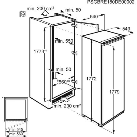 Kontrolsat - AEG 1 Door Refrigerator - 310L - SKE818E1DS