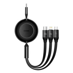 Kontrolsat - Adaptador Baseus - (Lightning + USB-C + MicroUSB) - 1.1M - Preto