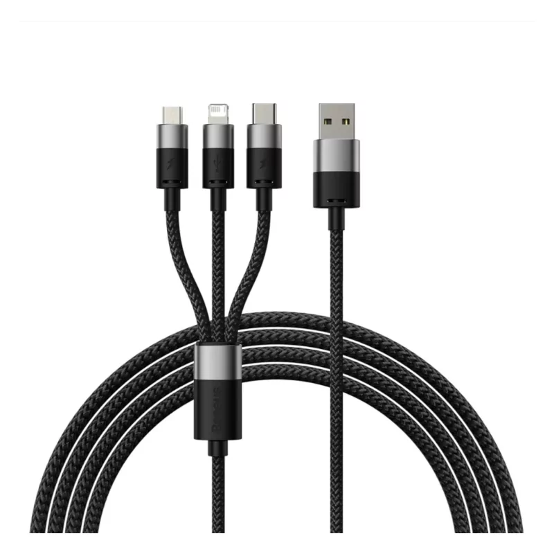 Kontrolsat - Cabo Carregamento Rápido Starspeed 3em1 1.2m Preto