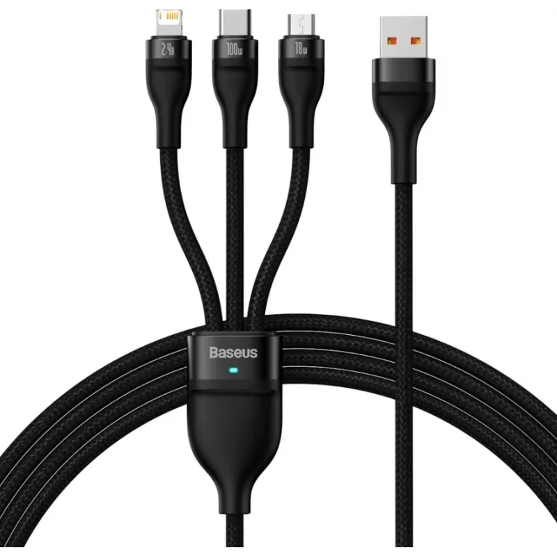 Kontrolsat - Baseus Flash Series 100W 1.2m Adapter Cable - Black