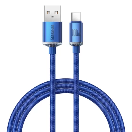 Kontrolsat - Baseus Crystal Shine 100W 1.2m Cable - Blue