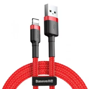 Kontrolsat - Cabo Baseus Cafule USB-A para Lightning 3m - Vermelho