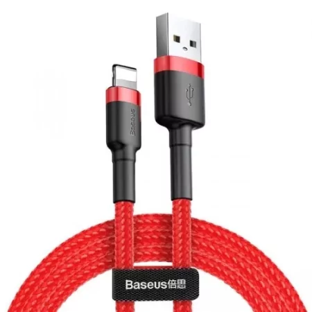 Kontrolsat - Cabo Baseus Cafule USB-A para Lightning 3m - Vermelho