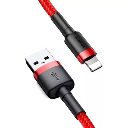 Kontrolsat - Baseus Cafule USB-A to Lightning Cable 3m - Red