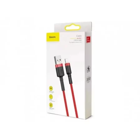 Kontrolsat - Cabo Baseus Cafule USB-A para Lightning 3m - Vermelho