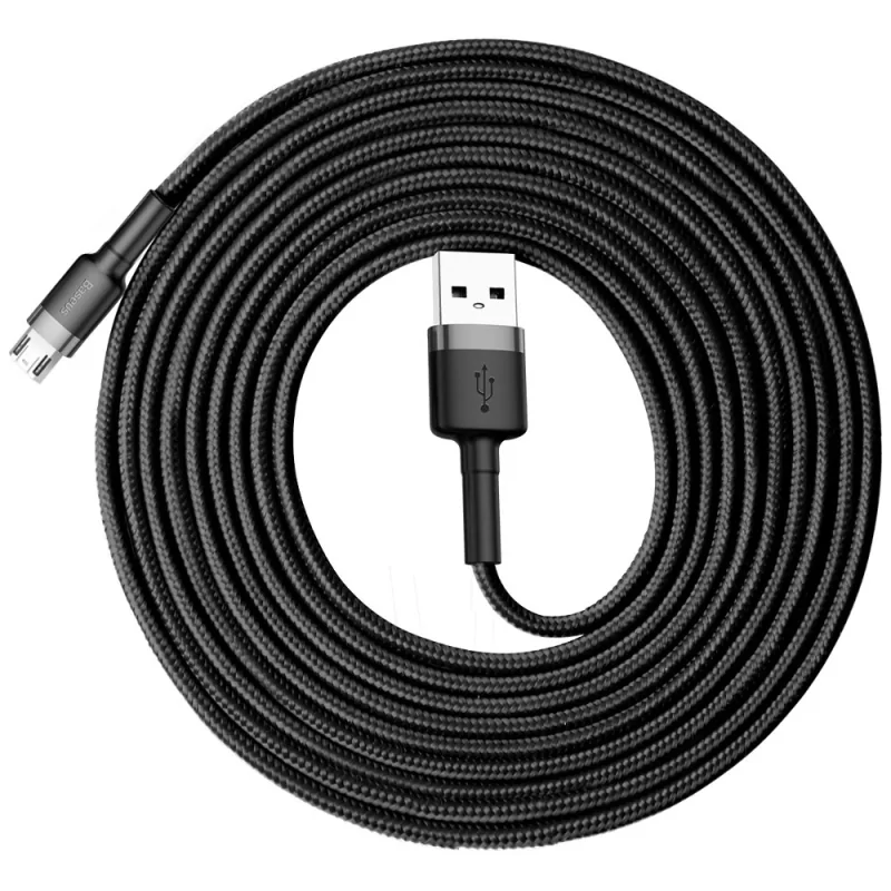 Kontrolsat - Cabo Baseus - USB-A P/ Micro USB - 3M - Preto - CAMKLF-HG1