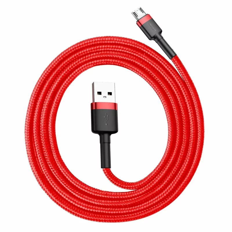 Kontrolsat - Cabo Baseus Cafule USB-A para Micro USB 1m - Vermelho Kontrolsat - Cabo Baseus Cafule USB-A para Micro USB 1m - Vermelho