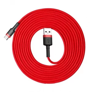 Kontrolsat - Baseus Cable - USB-A to USB-C - 3A - 3M - Red - CATKLF-U09