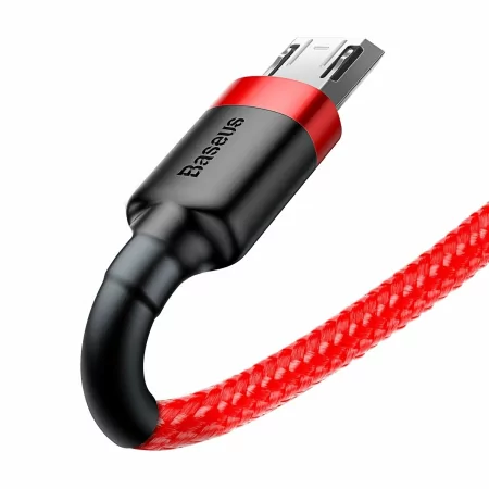 Kontrolsat - Cabo Baseus Cafule USB-A para Micro USB 1m - Vermelho Kontrolsat - Cabo Baseus Cafule USB-A para Micro USB 1m - Vermelho