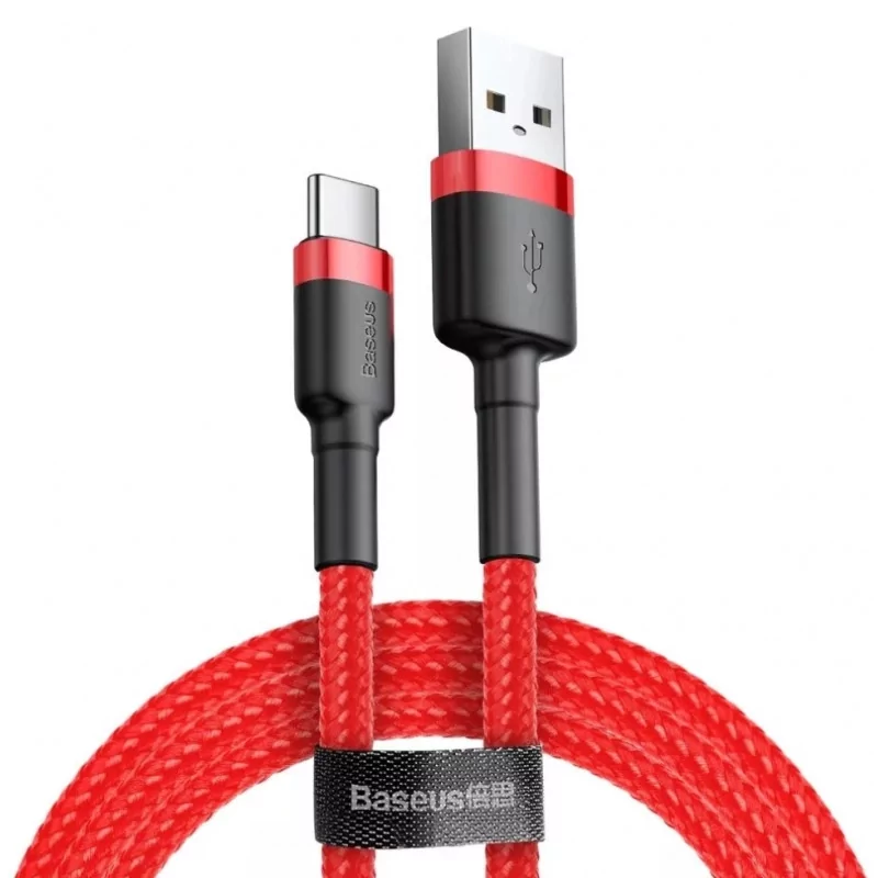 Kontrolsat - Baseus Cable - USB-A to USB-C - 3A - 3M - Red - CATKLF-U09