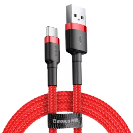 Kontrolsat - Baseus Cable - USB-A to USB-C - 3A - 3M - Red - CATKLF-U09
