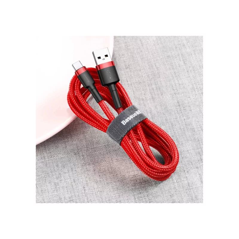 Kontrolsat - Baseus Cable - USB-A to USB-C - 3A - 0.5M - Red - CATKLF-A09