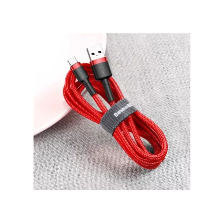 Kontrolsat - Baseus Cable - USB-A to USB-C - 3A - 0.5M - Red - CATKLF-A09
