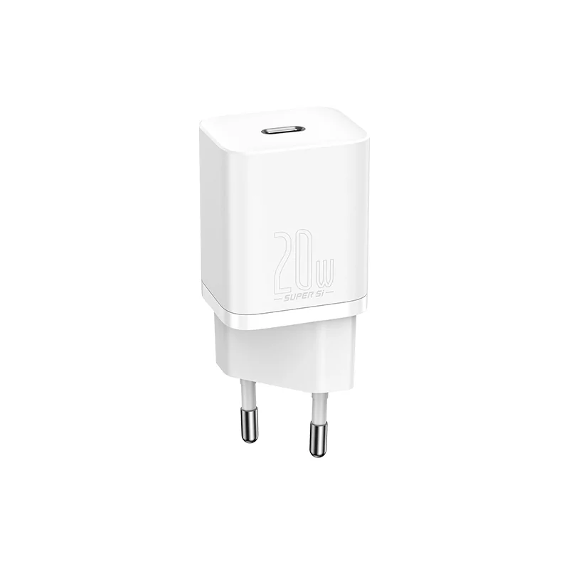 Kontrolsat - Baseus Super Si PD 20W USB-C White Charger + Lightning Cable (1m)