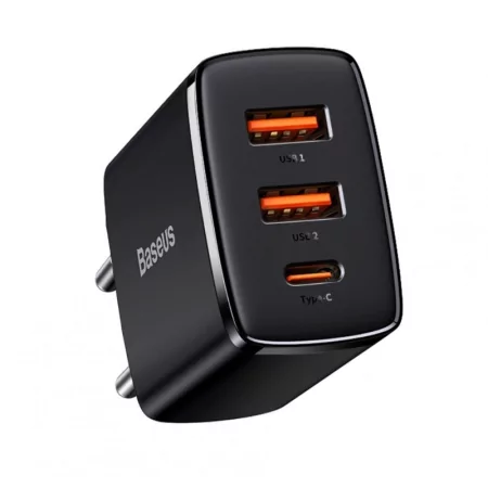 Kontrolsat - Carregador Baseus Compact CCXJ-E01 30W Fast Charger 3.0 - Preto Kontrolsat - Carregador Baseus Compact CCXJ-E01 30W Fast Charger 3.0 - Preto