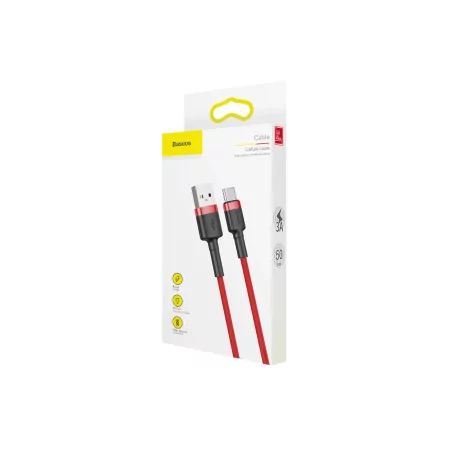 Kontrolsat - Baseus Cable - USB-A to USB-C - 3A - 0.5M - Red - CATKLF-A09