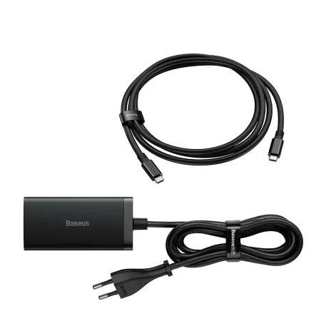 Kontrolsat - Carregador Baseus GaN5 Pro Fast Charger 67W Dual USB-C/USB-A Preto + HDMI - Preto Kontrolsat - Carregador Baseus GaN5 Pro Fast Charger 67W Dual USB-C/USB-A Preto + HDMI - Preto