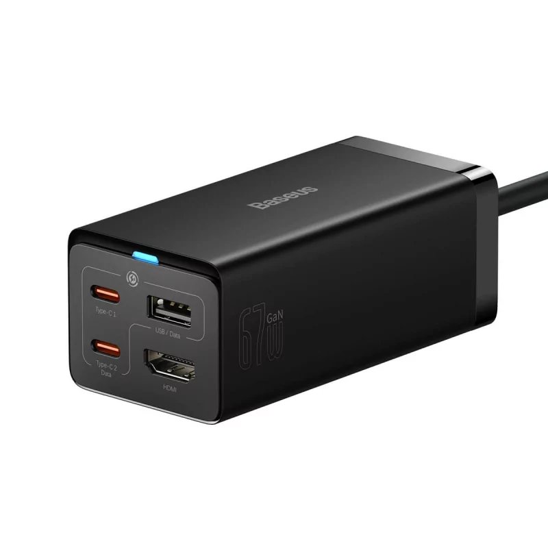 Kontrolsat - Baseus GaN5 Pro Fast Charger 67W Dual USB-C/USB-A Black + HDMI - Black