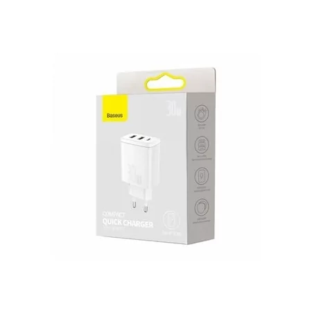 Kontrolsat - Baseus Compact CCXJ-E02 30W Fast Charger PD 3.0 - White Kontrolsat - Baseus Compact CCXJ-E02 30W Fast Charger PD 3.0 - White