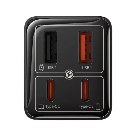 Kontrolsat - Carregador Baseus GaN6 Pro Dual USB-A/USB-C 65W Fast Charger PD 3.0 - Preto Kontrolsat - Carregador Baseus GaN6 Pro Dual USB-A/USB-C 65W Fast Charger PD 3.0 - Preto