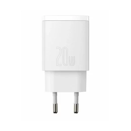 Kontrolsat - Baseus Compact Charger - USB-C/USB-A - 20W - 3.0 - White - CCXJ-B02 Kontrolsat - Baseus Compact Charger - USB-C/USB-A - 20W - 3.0 - White - CCXJ-B02