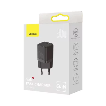 Kontrolsat - Carregador Baseus GaN3 Fast Charger 30W USB-C - Preto
