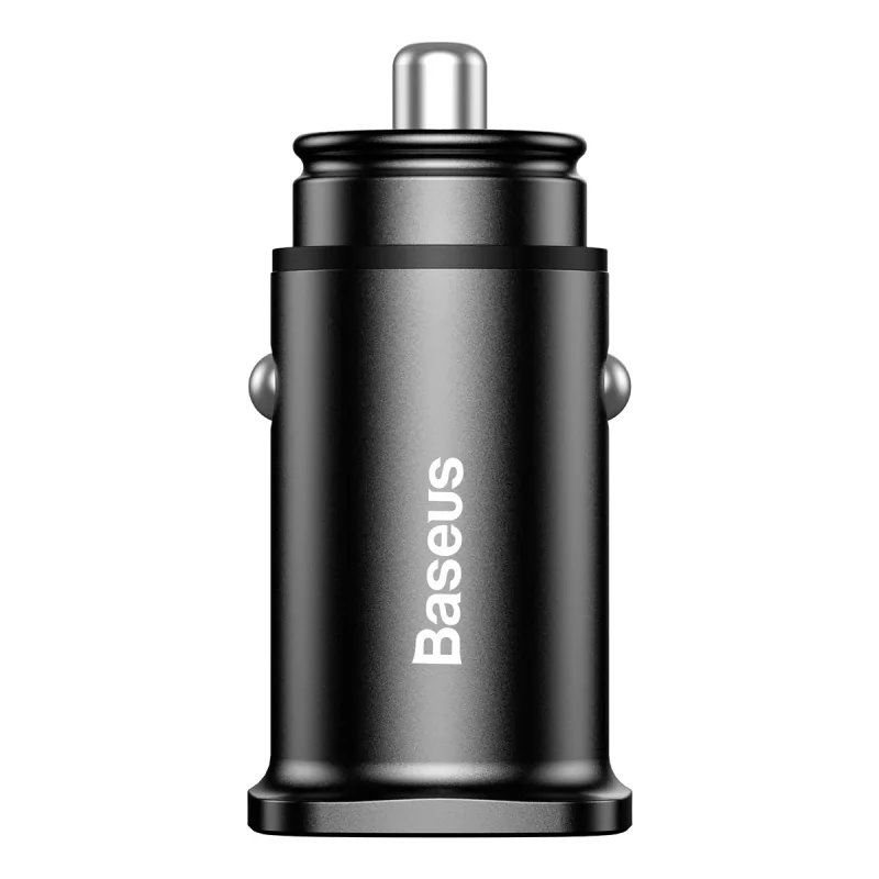 Kontrolsat - Carregador de Isqueiro Baseus Square Metal Car Charger USB-C/USB-A 30W - Preto Kontrolsat - Carregador de Isqueiro Baseus Square Metal Car Charger USB-C/USB-A 30W - Preto