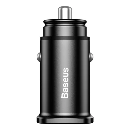 Kontrolsat - Baseus Square Metal Car Charger USB-C/USB-A 30W Car Charger - Black Kontrolsat - Baseus Square Metal Car Charger USB-C/USB-A 30W Car Charger - Black