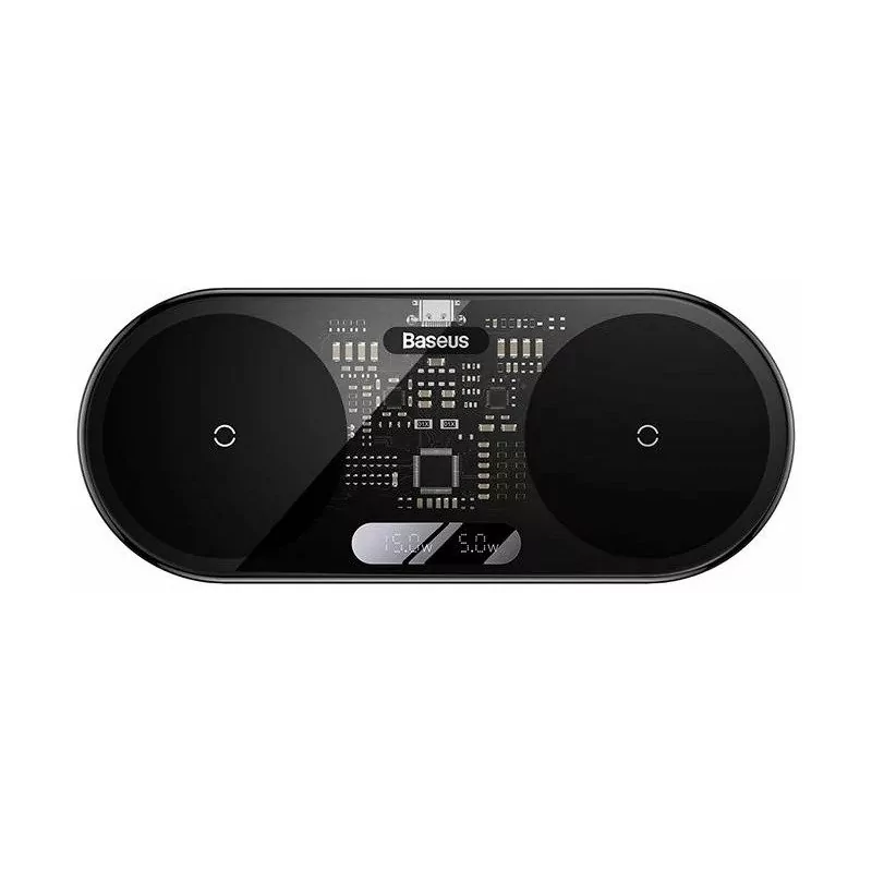 Kontrolsat - Baseus Dual USB-C 20W Wireless Charger - Black