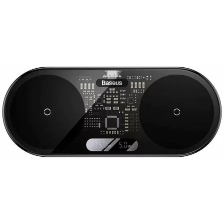 Kontrolsat - Baseus Dual USB-C 20W Wireless Charger - Black