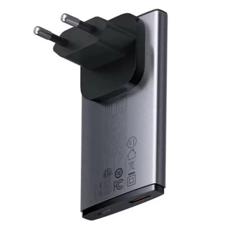 Kontrolsat - Carregador Baseus GaN5 Pro Fast Charger 65W - Cinza Kontrolsat - Carregador Baseus GaN5 Pro Fast Charger 65W - Cinza
