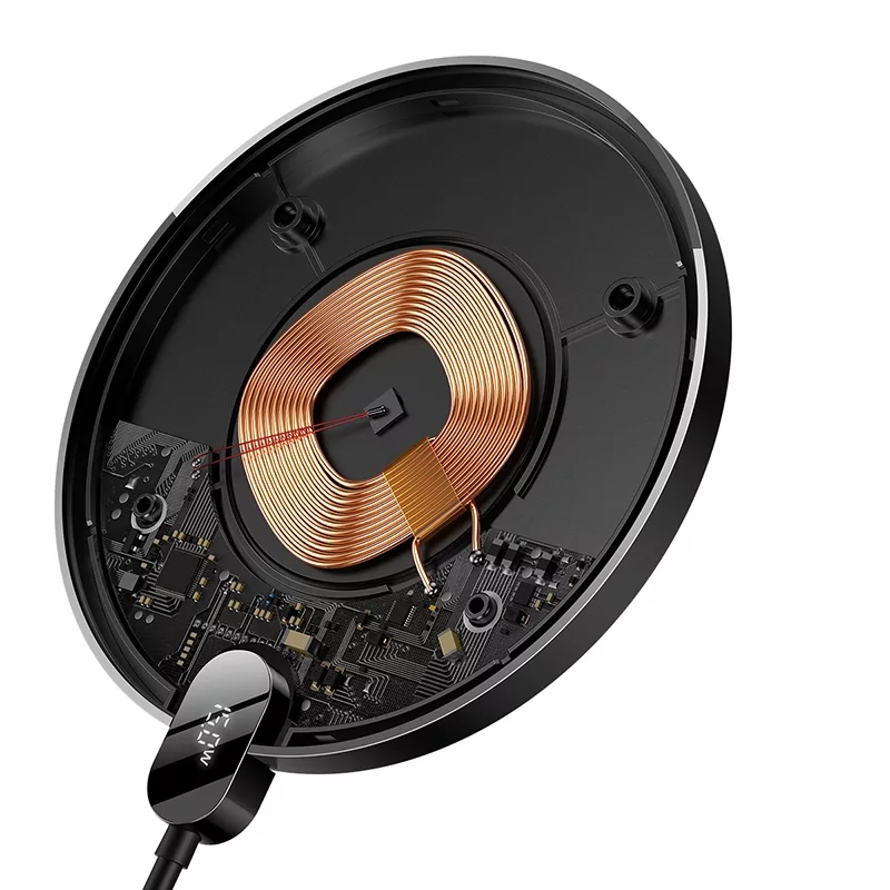 Kontrolsat - Baseus Digital LED 15W Wireless Charger - Black