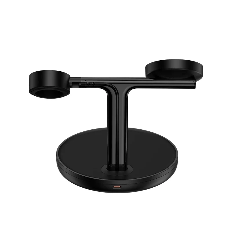 Kontrolsat - Baseus Swan 3-in-1 Wireless Charger w/MagSafe 20W Black Kontrolsat - Baseus Swan 3-in-1 Wireless Charger w/MagSafe 20W Black