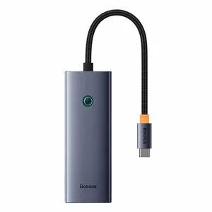 Kontrolsat - Adaptador USB-C Baseus Flite (1xHdmi 4K@30Hz + 4xUsb 3.0) Cinza