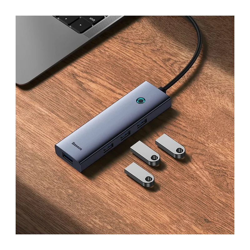 Kontrolsat - Adaptador USB-C Baseus Flite (1xHdmi 4K@30Hz + 4xUsb 3.0) Cinza