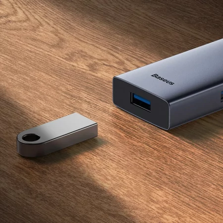 Kontrolsat - Adaptador USB-C Baseus Flite (1xHdmi 4K@30Hz + 4xUsb 3.0) Cinza