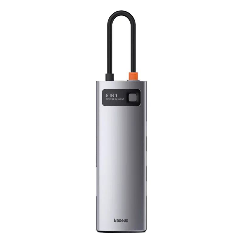 Kontrolsat - Hub USB-C Baseus Metal Gleam 8-em-1 4K 30Hz Cinza