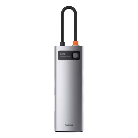 Kontrolsat - Hub USB-C Baseus Metal Gleam 8-em-1 4K 30Hz Cinza
