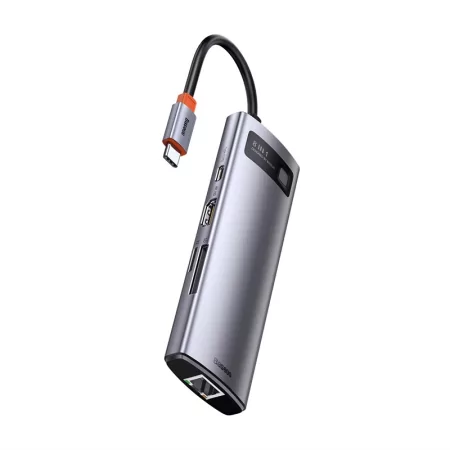 Kontrolsat - Hub USB-C Baseus Metal Gleam 8-em-1 4K 30Hz Cinza