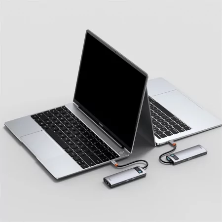 Kontrolsat - Hub USB-C Baseus Metal Gleam 8-em-1 4K 30Hz Cinza