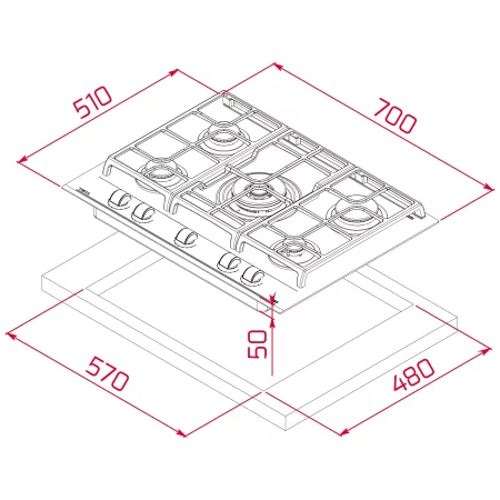 Kontrolsat - TEKA Plate - Gas - GZC 75330 XBA BK