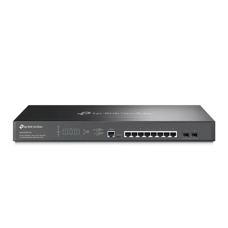 Kontrolsat - Switch TP-Link - JetStream - 8 Portas - 2.5GbE + 2 Portas SFP+ 10GbE - TL-SG3210XHP-M2