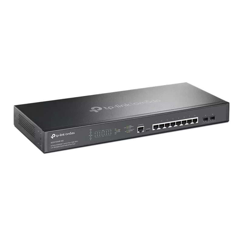 Kontrolsat - Switch TP-Link - JetStream - 8 Portas - 2.5GbE + 2 Portas SFP+ 10GbE - TL-SG3210XHP-M2