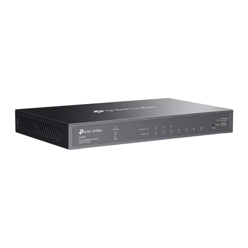 Kontrolsat - Switch c/Gestão TP-Link 8 portas 4× Gigabit PoE+ - TL-SG2008P