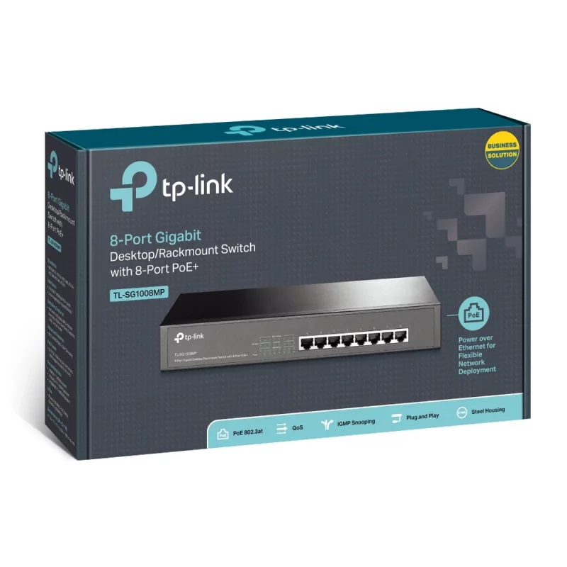 Kontrolsat - TP-Link PoE 8-port Switch - TL-SG1008MP