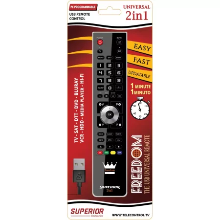 Kontrolsat - Comando Programável Superior - (TV - SAT) - FREEDOM-USB2:1BK