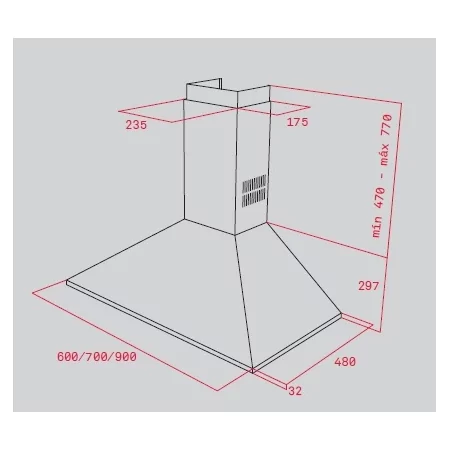 Kontrolsat - Teka DBP 60 PRO Decorative Chimney - (60cm - 613 m3/h - Stainless Steel)