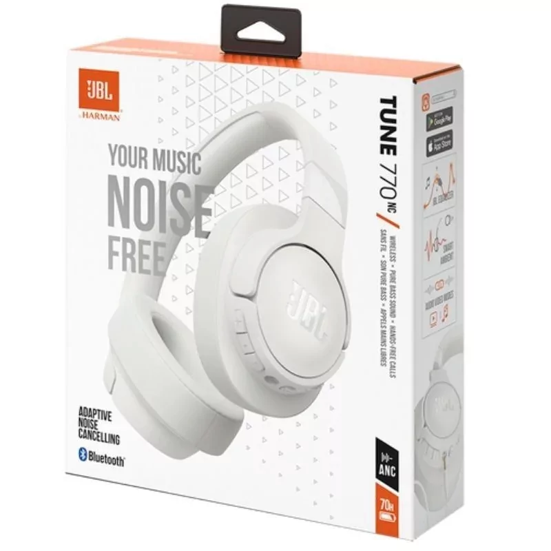 Auscultadores JBL Tune T 770NC - Noise Cancelling, Bluetooth - Branco